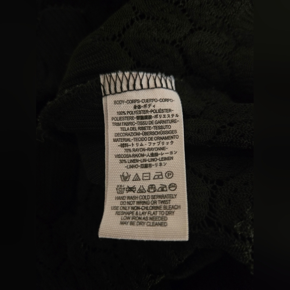 Free People Fire Island Cinch Top Black Small - Picture 11 of 12